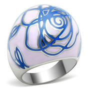 TK251 - High polished (no plating) Stainless Steel Ring with Epoxy  in No Stone-0