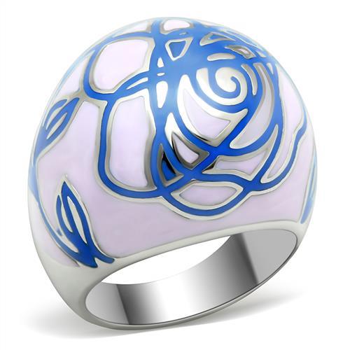 TK251 - High polished (no plating) Stainless Steel Ring with Epoxy  in No Stone-0