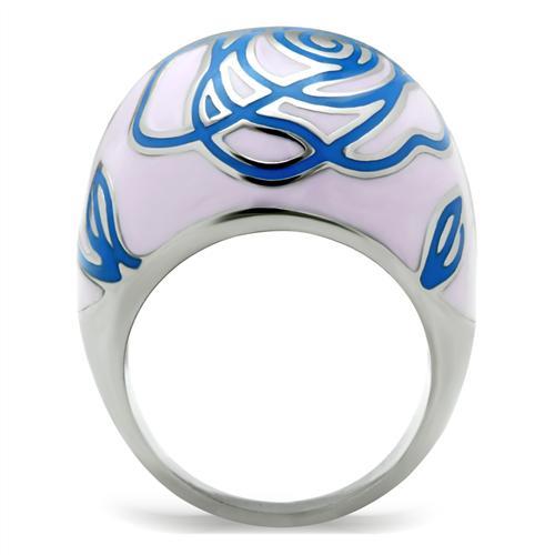 TK251 - High polished (no plating) Stainless Steel Ring with Epoxy  in No Stone-2