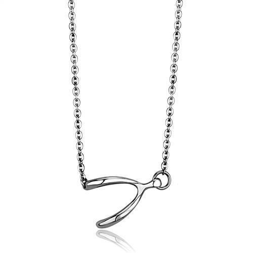 TK2529 - High polished (no plating) Stainless Steel Chain Pendant with No Stone-0