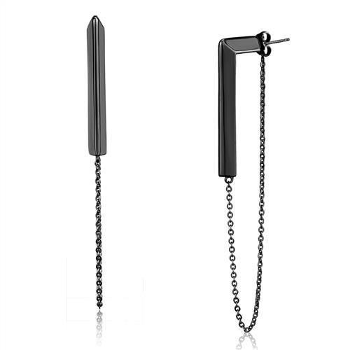 TK2535 - IP Light Black  (IP Gun) Stainless Steel Earrings with No Stone-0