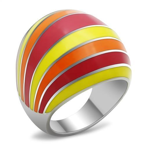TK255 - High polished (no plating) Stainless Steel Ring with No Stone-0