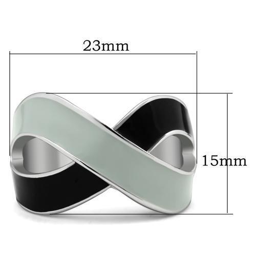 TK265 - Rhodium Stainless Steel Ring with Epoxy  in No Stone-1