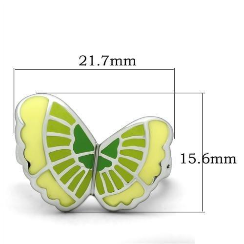 TK267 - High polished (no plating) Stainless Steel Ring with Epoxy  in No Stone-1
