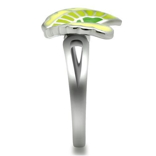 TK267 - High polished (no plating) Stainless Steel Ring with Epoxy  in No Stone-3