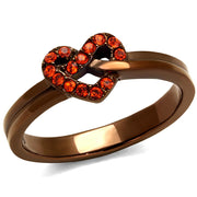 TK2686 - IP Coffee light Stainless Steel Ring with Top Grade Crystal  in Orange-0