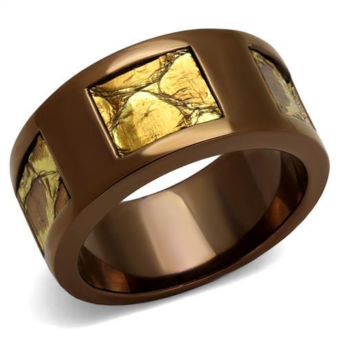 TK2702 - IP Coffee light Stainless Steel Ring with No Stone-0