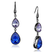 TK2706 - IP Light Black  (IP Gun) Stainless Steel Earrings with Top Grade Crystal  in Multi Color-0