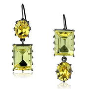TK2709 - IP Light Black  (IP Gun) Stainless Steel Earrings with Top Grade Crystal  in Multi Color-0