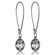 TK2719 - IP Light Black  (IP Gun) Stainless Steel Earrings with Top Grade Crystal  in Light Peach-0