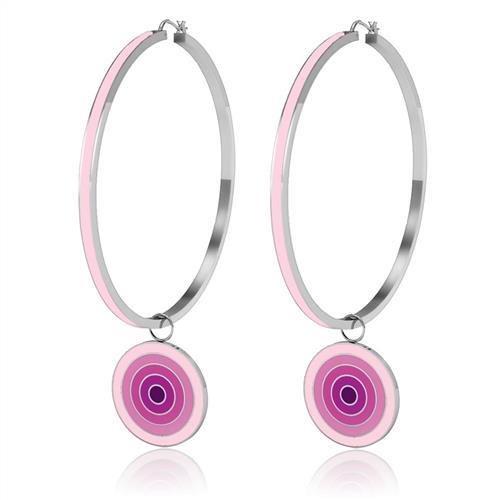 TK271 - High polished (no plating) Stainless Steel Earrings with No Stone-0