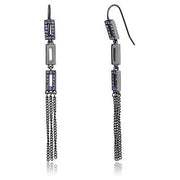 TK2722 - IP Light Black  (IP Gun) Stainless Steel Earrings with Top Grade Crystal  in Tanzanite-0