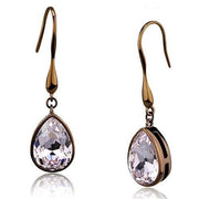 TK2727 - IP Coffee light Stainless Steel Earrings with Top Grade Crystal  in Light Peach-0