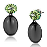 TK2786 - IP Black(Ion Plating) Stainless Steel Earrings with Top Grade Crystal  in Multi Color-0