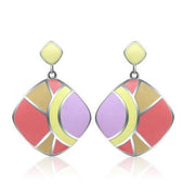 TK279 - High polished (no plating) Stainless Steel Earrings with Epoxy  in No Stone-0
