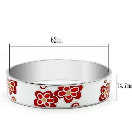 TK288 - High polished (no plating) Stainless Steel Bangle with Epoxy  in No Stone-1