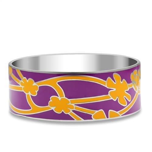 TK290 - High polished (no plating) Stainless Steel Bangle with Epoxy  in No Stone-0