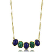 TK2911 - IP Gold(Ion Plating) Stainless Steel Necklace with Precious Stone Lapis in Montana-0