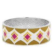 TK291 - High polished (no plating) Stainless Steel Bangle with Epoxy  in Multi Color-0