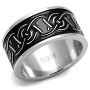TK2922 - High polished (no plating) Stainless Steel Ring with Epoxy  in Jet-0