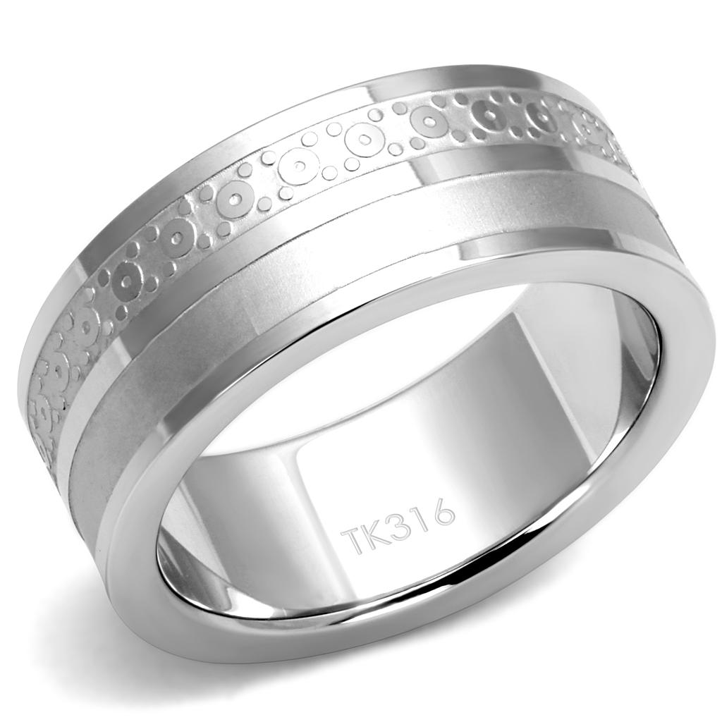 TK2944 - High polished (no plating) Stainless Steel Ring with No Stone-0