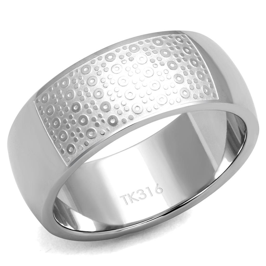 TK2945 - High polished (no plating) Stainless Steel Ring with No Stone-0