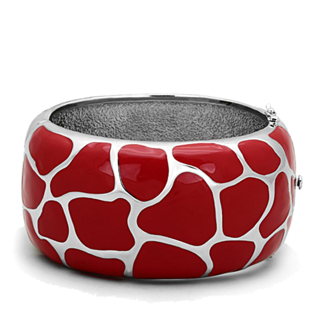 TK294 - High polished (no plating) Stainless Steel Bangle with Epoxy  in Siam-0