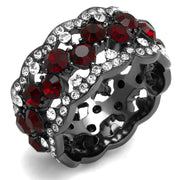 TK2993 - IP Light Black  (IP Gun) Stainless Steel Ring with Top Grade Crystal  in Siam-0
