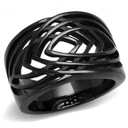 TK3060 - IP Black(Ion Plating) Stainless Steel Ring with No Stone-0