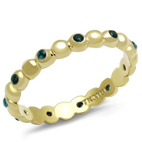TK3086 - IP Gold(Ion Plating) Stainless Steel Ring with Synthetic Synthetic Glass in Montana-0