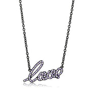 TK3218 - IP Black(Ion Plating) Stainless Steel Chain Pendant with AAA Grade CZ  in Multi Color-0