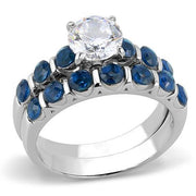 TK3235 - High polished (no plating) Stainless Steel Ring with AAA Grade CZ  in Clear-0