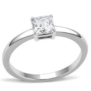 TK3250 - High polished (no plating) Stainless Steel Ring with AAA Grade CZ  in Clear-0