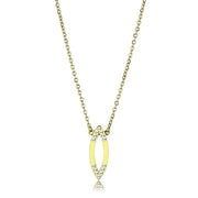 TK3285 - IP Gold(Ion Plating) Stainless Steel Necklace with Top Grade Crystal  in Clear-0