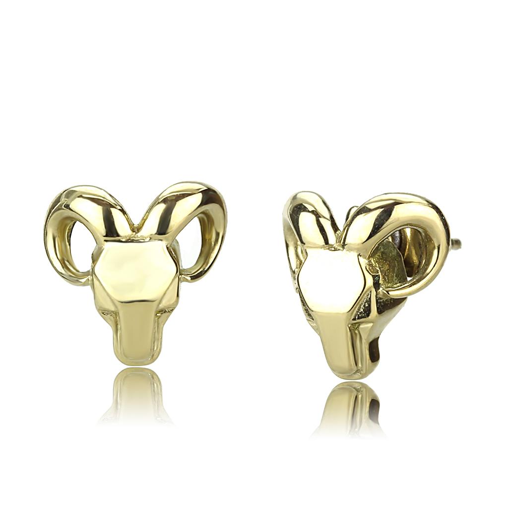 TK3289 - IP Gold(Ion Plating) Stainless Steel Earrings with No Stone-0