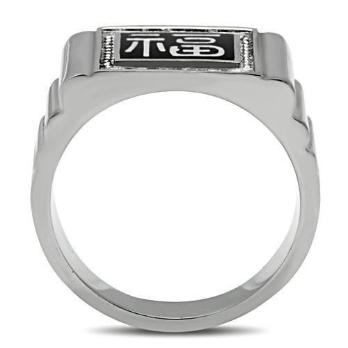 TK329 - High polished (no plating) Stainless Steel Ring with Top Grade Crystal  in Clear-2