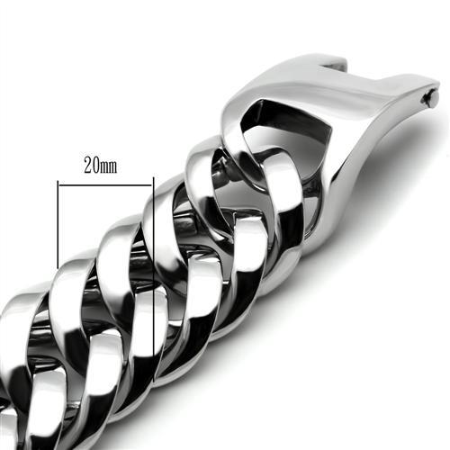 TK340 - High polished (no plating) Stainless Steel Bracelet with No Stone-2