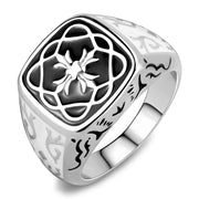 TK3460 - High polished (no plating) Stainless Steel Ring with Epoxy  in Jet-0