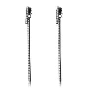 TK3470 - IP Black(Ion Plating) Stainless Steel Earrings with Top Grade Crystal  in Clear-0