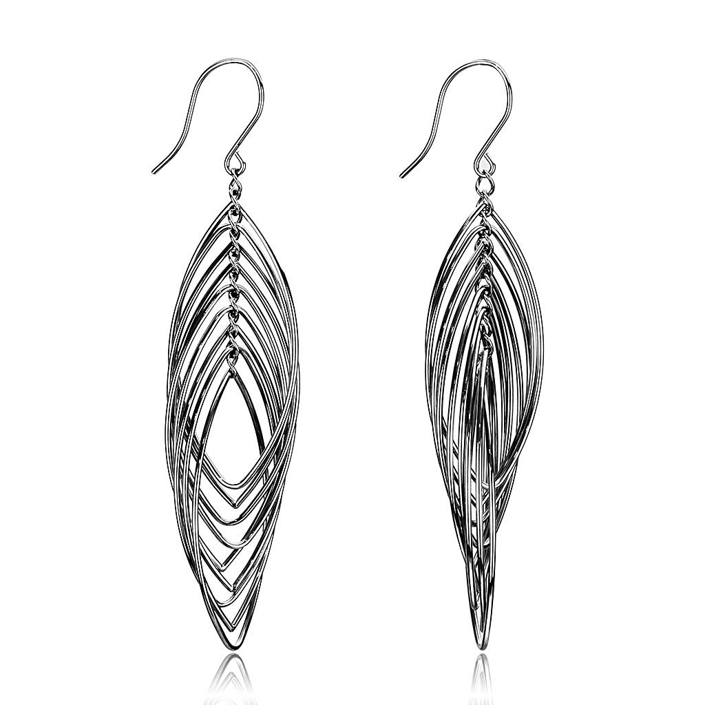 TK3500 - High polished (no plating) Stainless Steel Earrings with No Stone-0