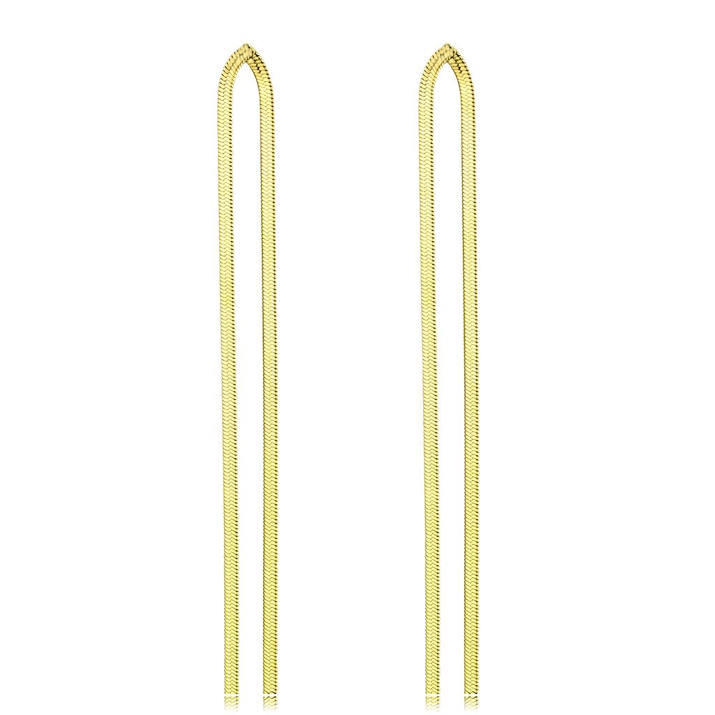 TK3531 - IP Gold(Ion Plating) Stainless Steel Earrings with No Stone-0
