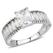 TK3608 - No Plating Stainless Steel Ring with AAA Grade CZ  in Clear-0