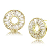 TK3662 - IP Gold(Ion Plating) Stainless Steel Earrings with AAA Grade CZ  in Clear-0