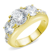 TK3669 - IP Gold(Ion Plating) Stainless Steel Ring with AAA Grade CZ  in Clear-0