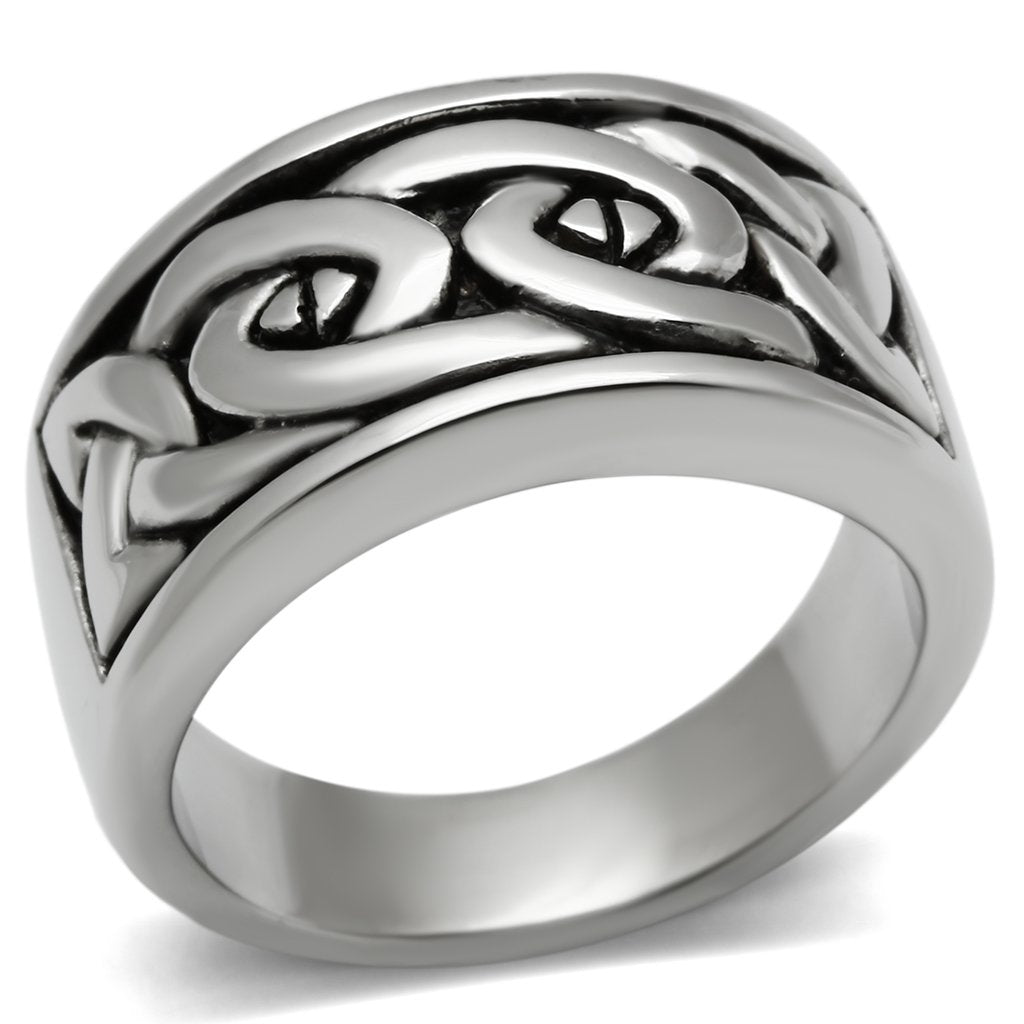 TK381 - High polished (no plating) Stainless Steel Ring with No Stone-0