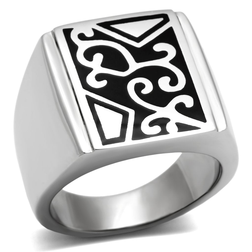 TK384 - High polished (no plating) Stainless Steel Ring with No Stone-0