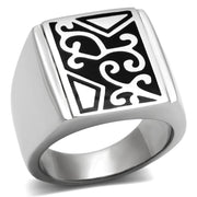 TK384 - High polished (no plating) Stainless Steel Ring with No Stone-0