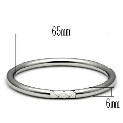 TK407 - High polished (no plating) Stainless Steel Bangle with No Stone-1