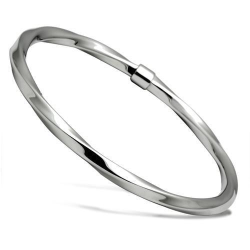 TK410 - High polished (no plating) Stainless Steel Bangle with No Stone-0