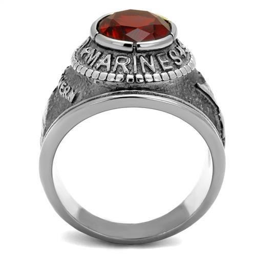 TK414703 - High polished (no plating) Stainless Steel Ring with Synthetic Synthetic Glass in Siam-2
